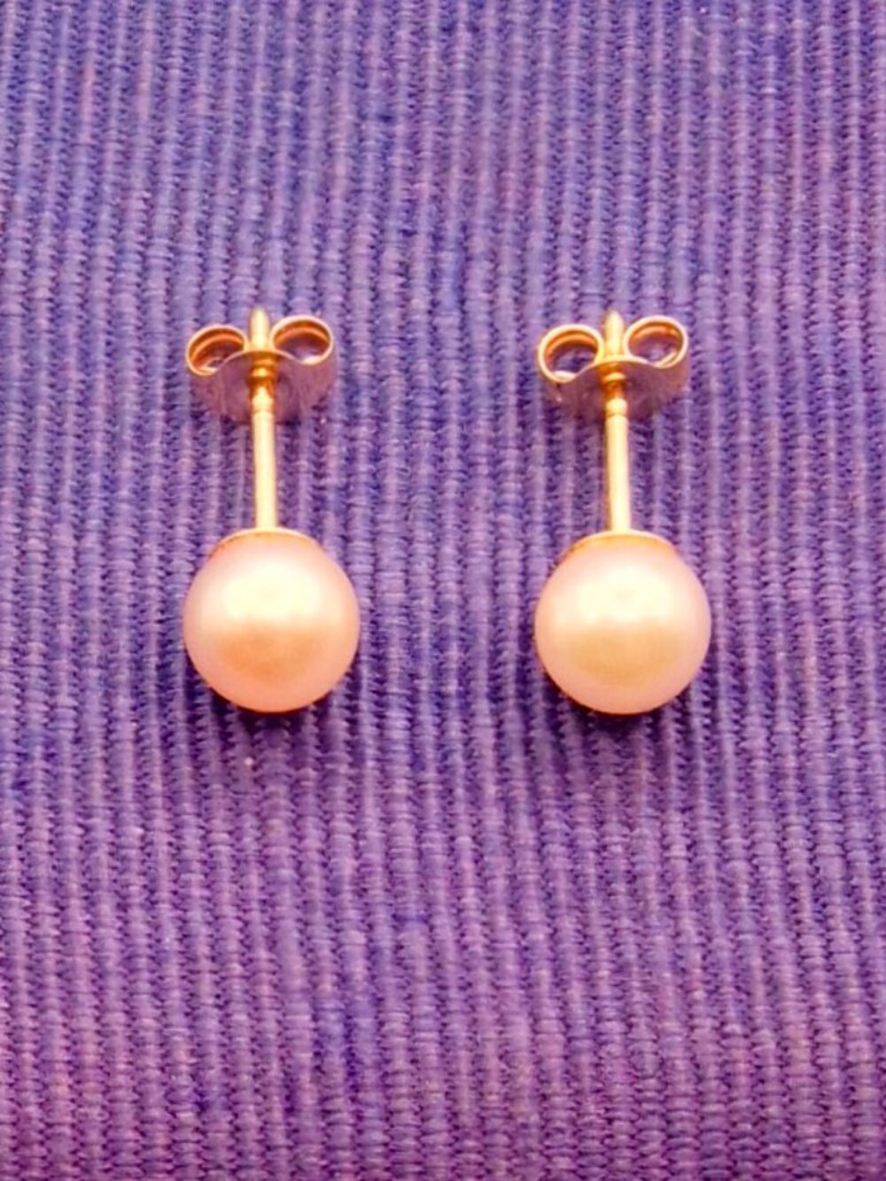 Vintage 14k Gold Cultured Pearl IPS Stud Earrings Imperial Pearl Syndicate